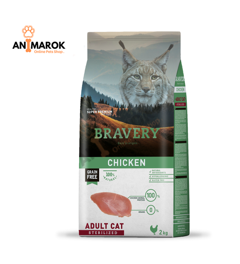 BRAVERY Poulet chat stérilisé adulte