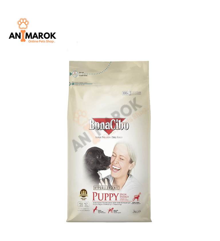 Bonacibo Croquettes Low Grain Hypoallergéniques pour Chiot au Poulet