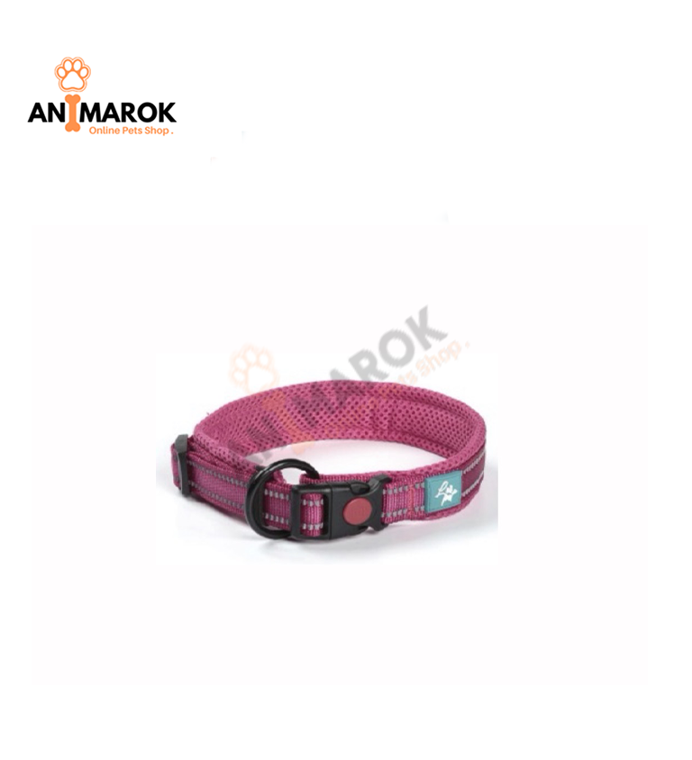 Leopet collier en nylon et maille rose