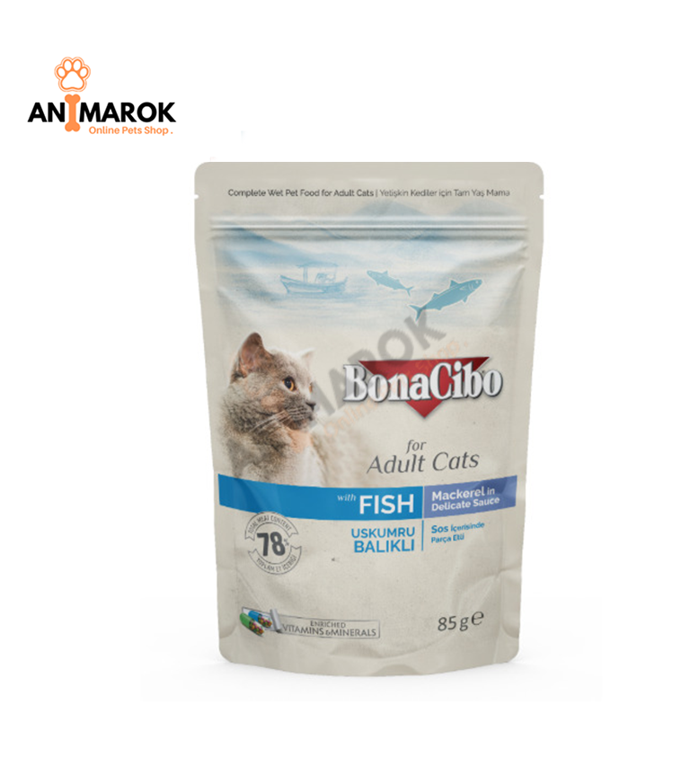 Bonacibo Pâtée Premium au Poisson pour Chat Adulte – Aliment Humide Complet