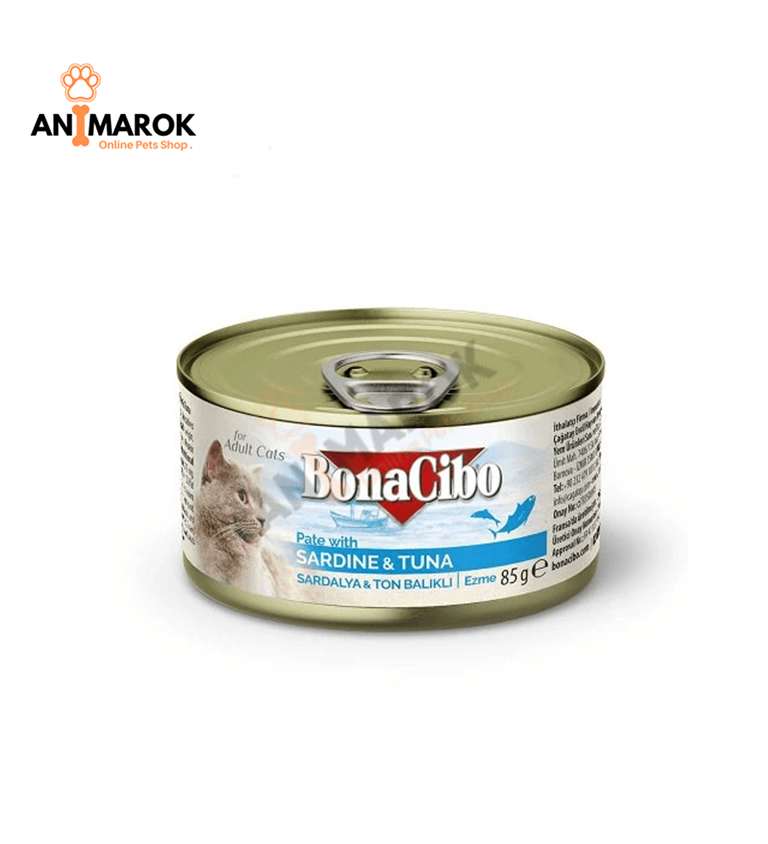 Pâtée Bonacibo pour Chat Adulte au Thon et à la Sardine – Aliment Humide Complet et Riche en Oméga 3