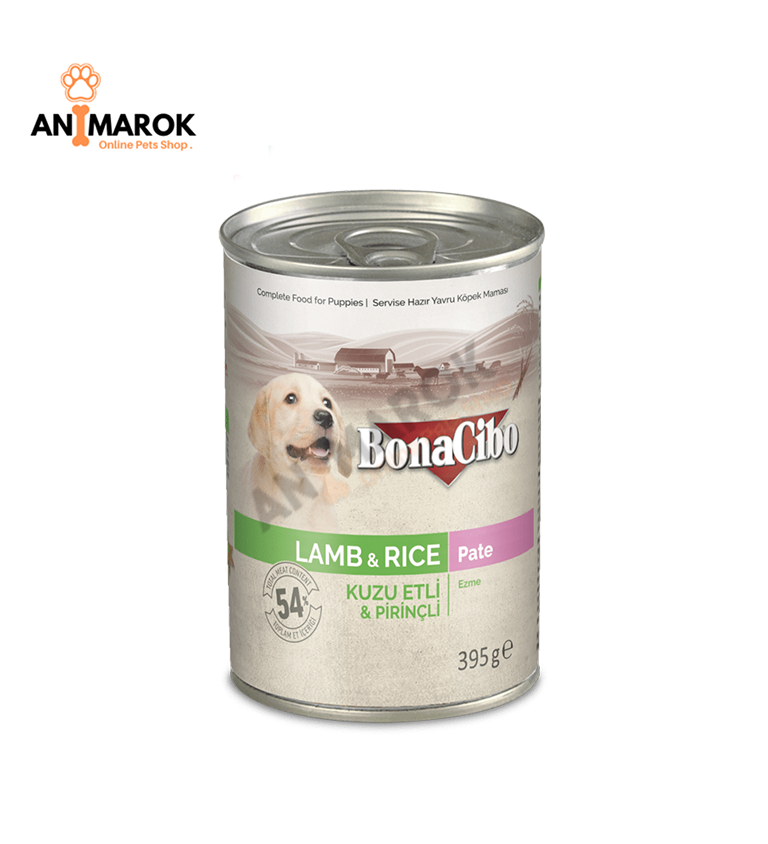 Bonacibo  Morceaux  Agneau & riz pour chiots – Alimentation complète et savoureuse